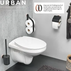 Tiger Toiletrolhouder Urban Zwart Mat|Brico Hot
