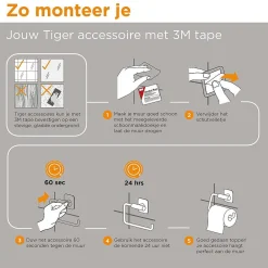 Tiger Tune Toiletborstel Met Houder Zwart Metaal Geborsteld / Zwart|Brico Best