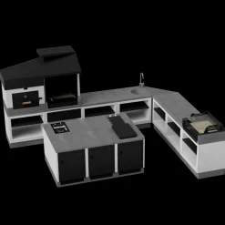 Brico Betonnen Barbecue-Tuozi Stenen Barbecue Otte 84X63X206Cm