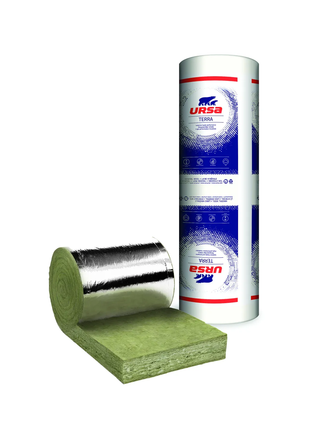 Ursa Spijkerflensdeken - Glaswol - Rd Waarde 1,5M² K/W - 60Mm - 60X1200Cm - 14,4M²|Brico New