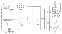 Van Marcke Duoblok Toilet Cobro I Ao Aansluiting I Soft-Close Toiletzitting Wit|Brico New