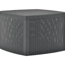 Brico Tuintafels-Vidaxl Bijzettafel 54X54X36,5 Cm Kunststof Antraciet