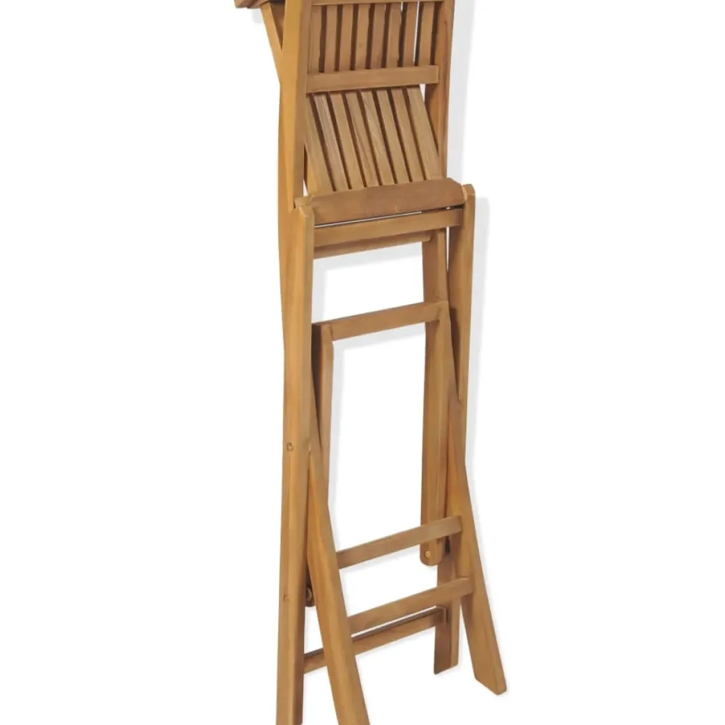 Brico Tuinstoelen-Vidaxl Tuinbarkrukken Inklapbaar 2 St Massief Teakhout