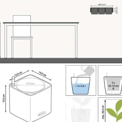 Brico Tuintafels-Vidaxl Tuintafel Poly Rattan En Glas Grijs