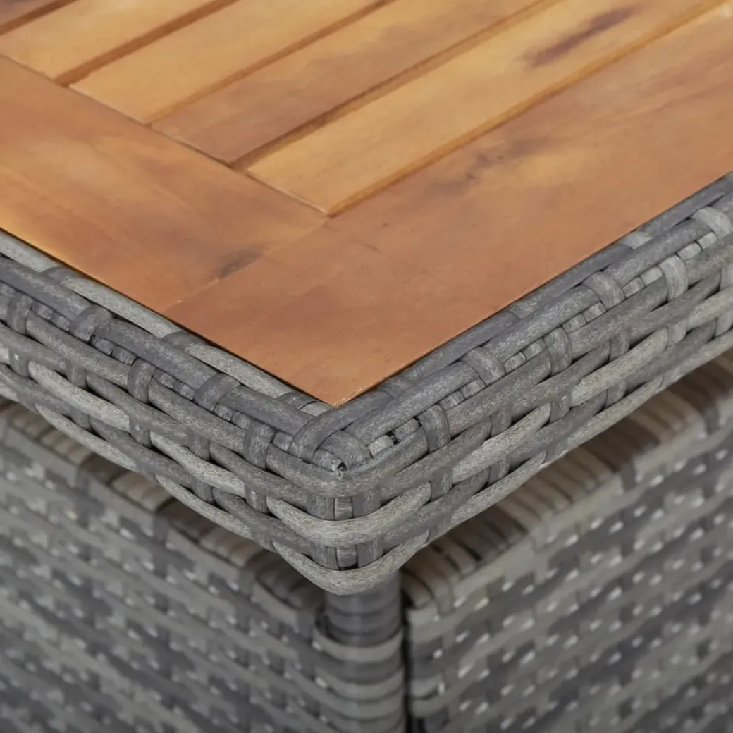 Brico Tuintafels-Vidaxl Tuintafel Poly Rattan En Massief Acaciahout Grijs