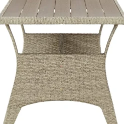Brico Tuintafels-Vidaxl Tuintafel 130X70X66 Cm Poly Rattan Grijs