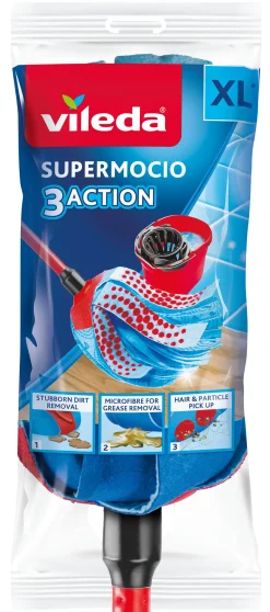 Vileda Super Mocio Triple Action 3D Telescopische Steel|Brico Clearance