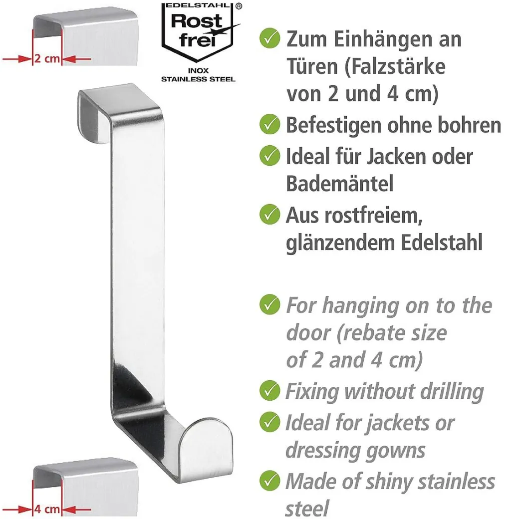 Wenko Deurhaken 6 Stuks Rvs|Brico