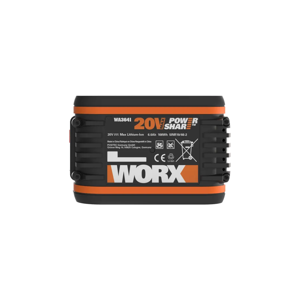 Worx Batterij Powershare Li-Ion 20V 6,0Ah|Brico Discount