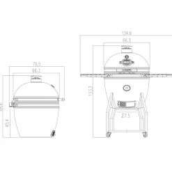 Brico Keramische Barbecue-Yakiniku Kamado Barbecue 22 Xl + Onderstel
